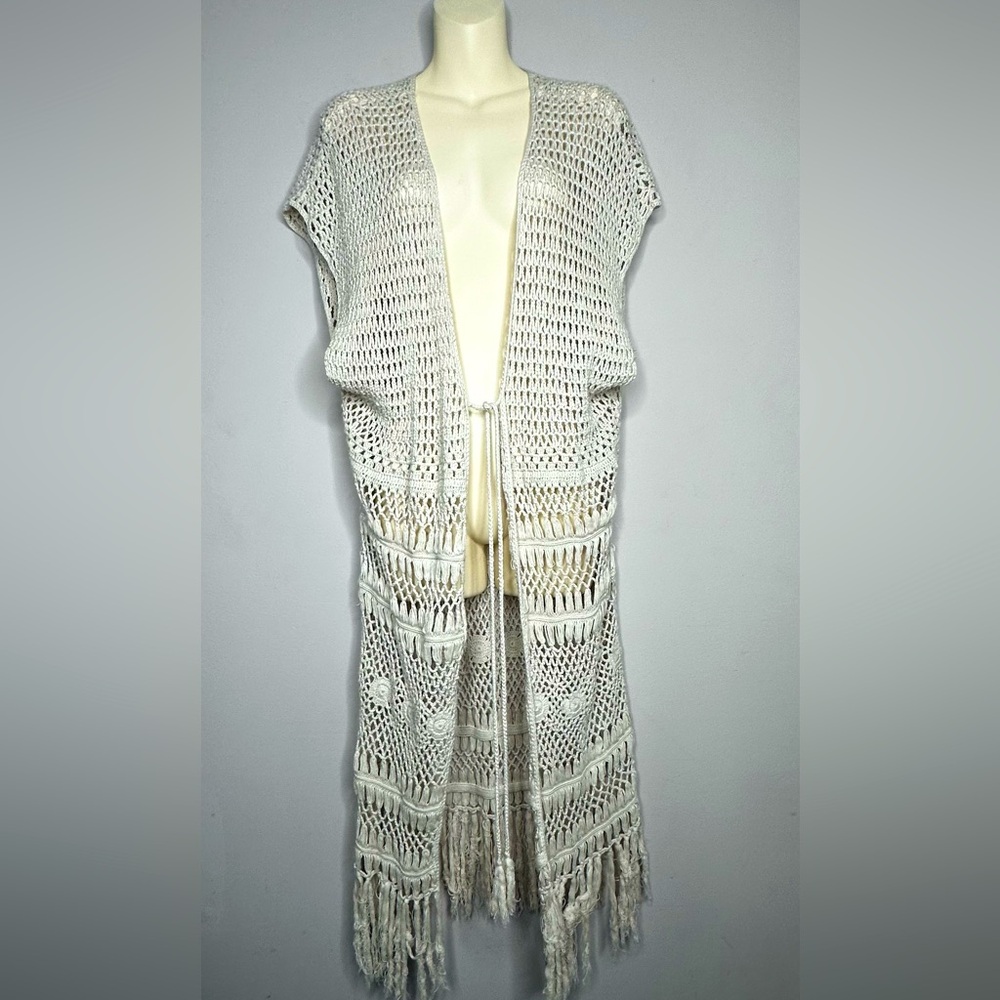 Elegant Cream Open-Front Cardigan